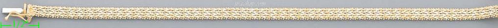 14K Gold Bola Collection Bracelet 7" - Click Image to Close