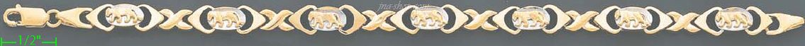 14K Gold Panther Collection Bracelet 7.5" - Click Image to Close