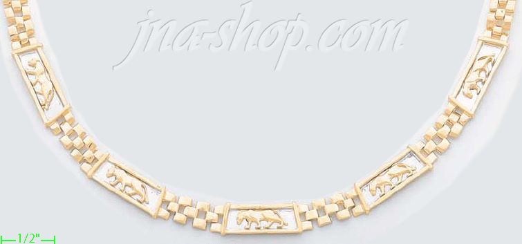 14K Gold Panther Collection Necklace 17" - Click Image to Close