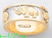 14K Gold Elephant Collection Ring - Click Image to Close