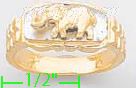 14K Gold Elephant Collection Ring - Click Image to Close