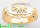 14K Gold Elephant Collection Ring - Click Image to Close