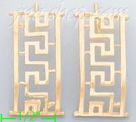 14K Gold Greek Designs Earrings - Click Image to Close