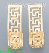 14K Gold Greek Designs Earrings - Click Image to Close