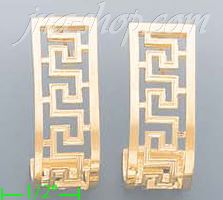 14K Gold Greek Designs Earrings - Click Image to Close