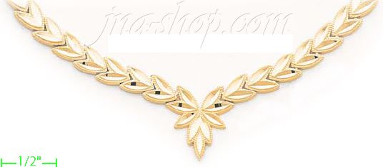 14K Gold Dia-cut Designs Necklace 17" - Click Image to Close