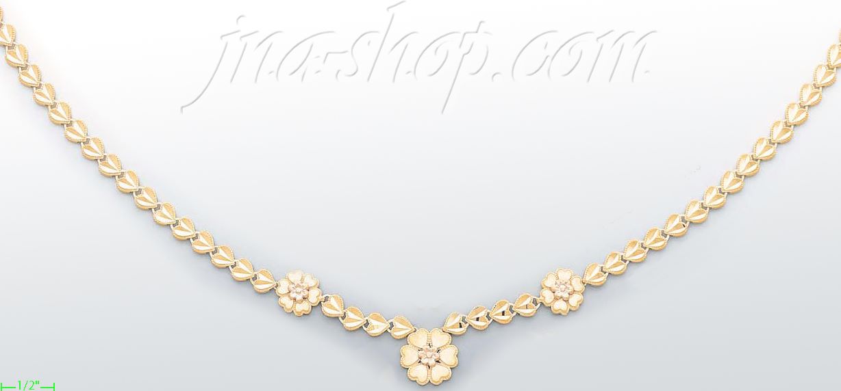 14K Gold Dia-cut Designs Necklace 17" - Click Image to Close