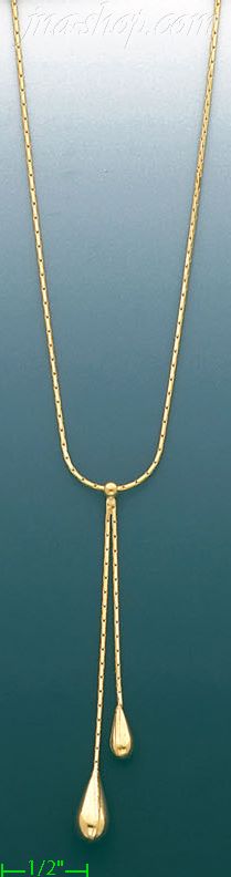 14K Gold Fancy Necklace 17" - Click Image to Close