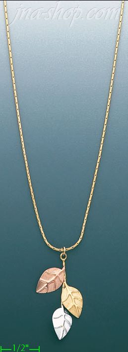 14K Gold Fancy Necklace 17" - Click Image to Close