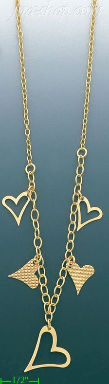 14K Gold Fancy Necklace 17" - Click Image to Close