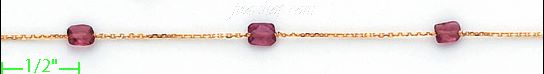 14K Gold Fancy Colored Stone Sets Bracelet 7.25" - Click Image to Close