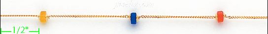14K Gold Fancy Colored Stone Sets Bracelet 7.25" - Click Image to Close