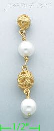 14K Gold Fancy Pearl Set Earrings - Click Image to Close