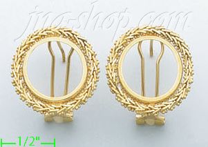 14K Gold Bola Collection Earrings - Click Image to Close