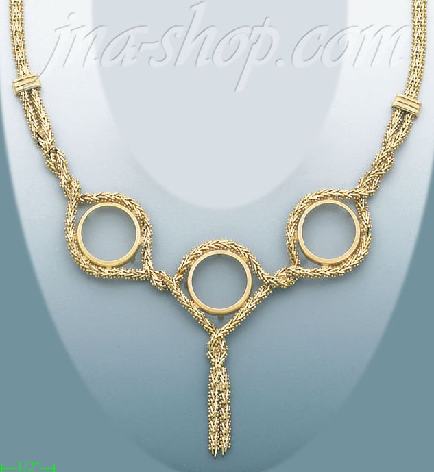 14K Gold Bola Collection Necklace 17" - Click Image to Close