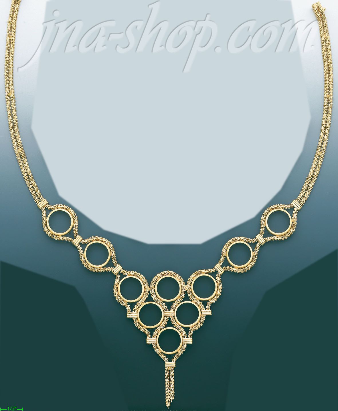 14K Gold Bola Collection Necklace 17" - Click Image to Close