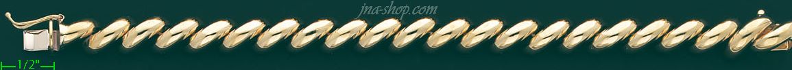 14K Gold San Marco Bracelet 7.25" - Click Image to Close