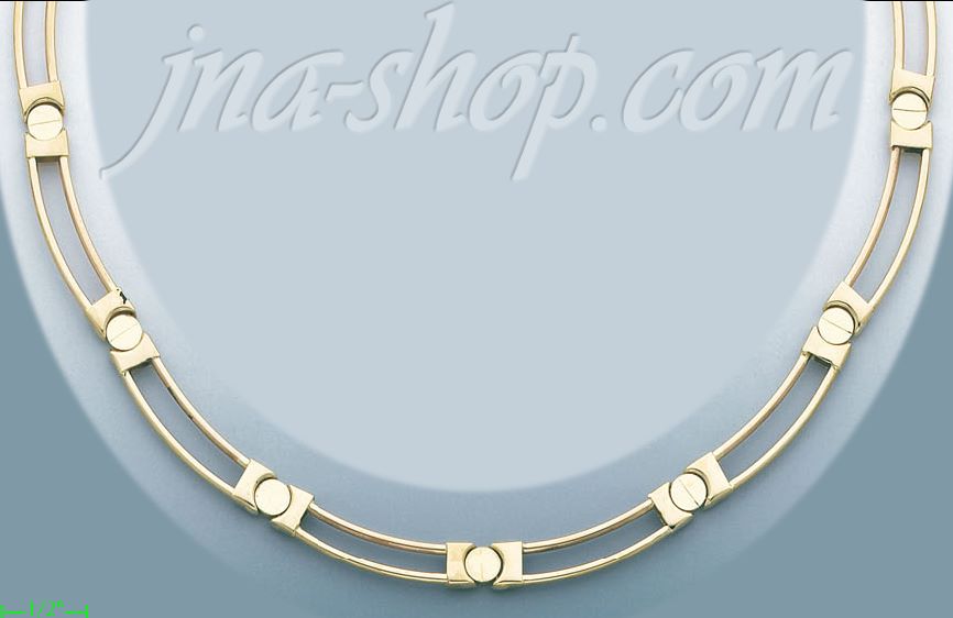 14K Gold Stampato Necklace 17" - Click Image to Close