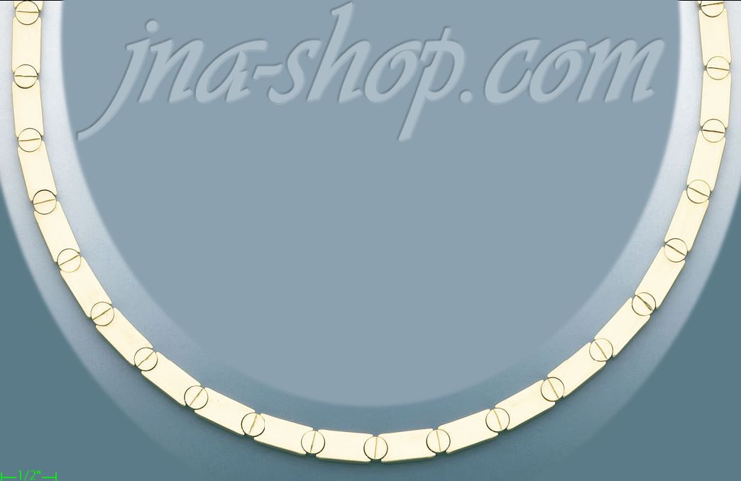 14K Gold Stampato Necklace 17" - Click Image to Close