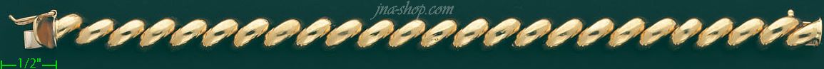 14K Gold San Marco Bracelet 7.25" - Click Image to Close
