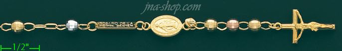14K Gold Rosary Bracelet 7.5" - Click Image to Close