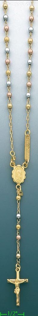 14K Gold Rosary Necklace 17" - Click Image to Close