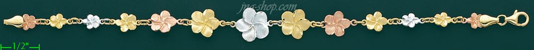 14K Gold Fancy Designs Bracelet 7.24" - Click Image to Close