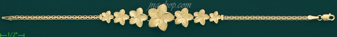 14K Gold Fancy Designs Bracelet 7.24" - Click Image to Close