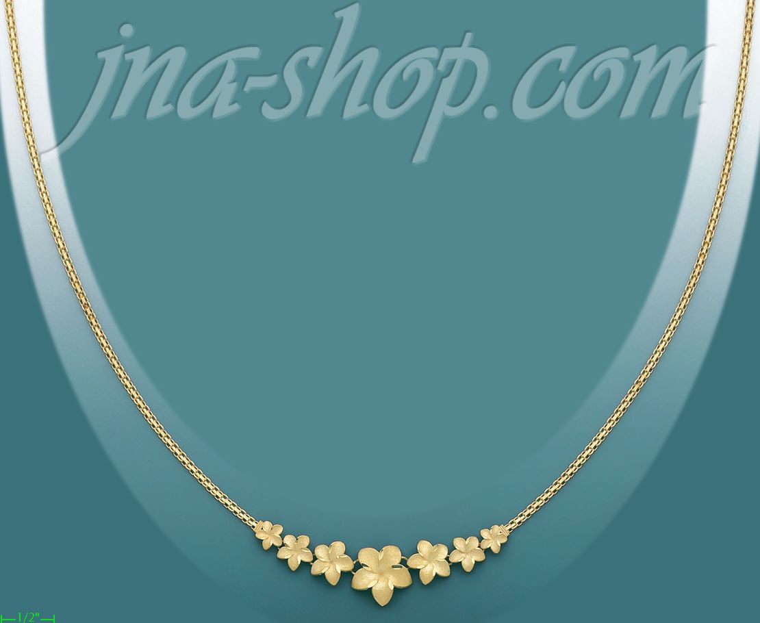 14K Gold Fancy Designs Necklace 17" - Click Image to Close