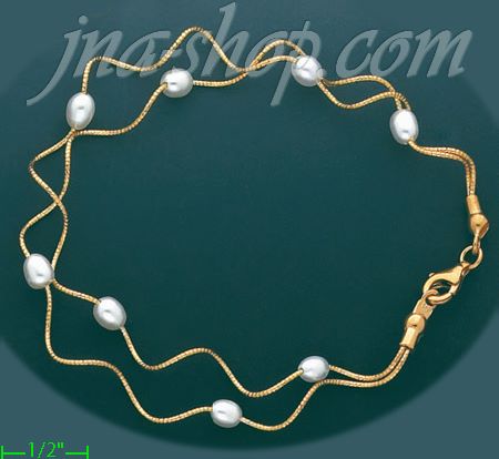 14K Gold Fancy Light Bracelet 7.25" - Click Image to Close