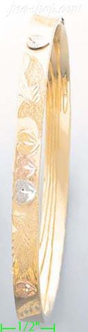 14K Gold 3Color Hollow Bangle - Click Image to Close