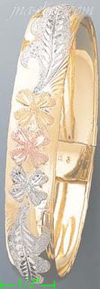 14K Gold Chicken Pox & Flexible Bangle - Click Image to Close