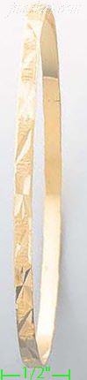 14K Gold Solid & 7Days Bangle - Click Image to Close
