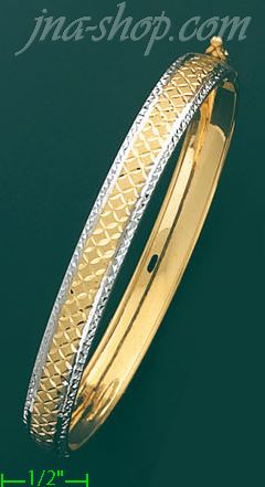 14K Gold Fancy Hollow & Flexible Bangle - Click Image to Close