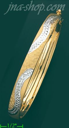 14K Gold Fancy Hollow & Flexible Bangle - Click Image to Close