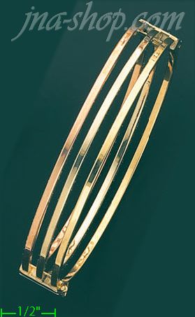14K Gold Italian 3Color Bangle - Click Image to Close
