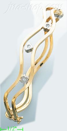 14K Gold Fancy Bangle - Click Image to Close