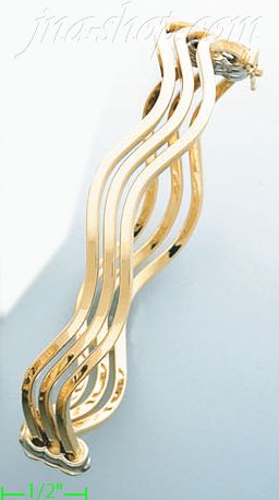 14K Gold Fancy Bangle - Click Image to Close