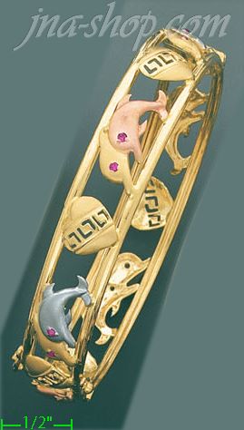 14K Gold Assorted Bangle - Click Image to Close
