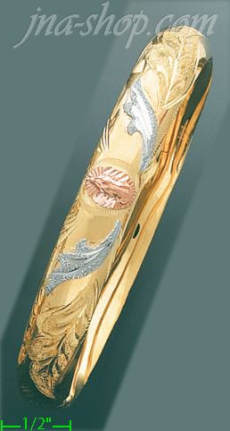 14K Gold Assorted Bangle - Click Image to Close