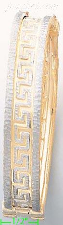 14K Gold Fancy Bangle - Click Image to Close