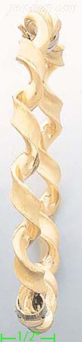 14K Gold Fancy Bangle - Click Image to Close