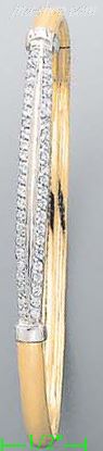 14K Gold Fancy CZ Bangle - Click Image to Close