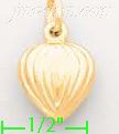 14K Gold Heart Italian Charm Pendant - Click Image to Close