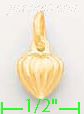 14K Gold Heart Italian Charm Pendant - Click Image to Close