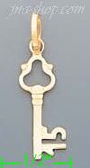 14K Gold 15 Años Key Italian Charm Pendant - Click Image to Close
