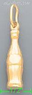 14K Gold Soda Bottle Italian Charm Pendant - Click Image to Close