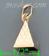 14K Gold Egyptian Pyramid Italian Charm Pendant - Click Image to Close