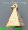 14K Gold Egyptian Pyramid Italian Charm Pendant - Click Image to Close