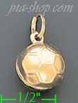 14K Gold Soccerball Italian Charm Pendant - Click Image to Close
